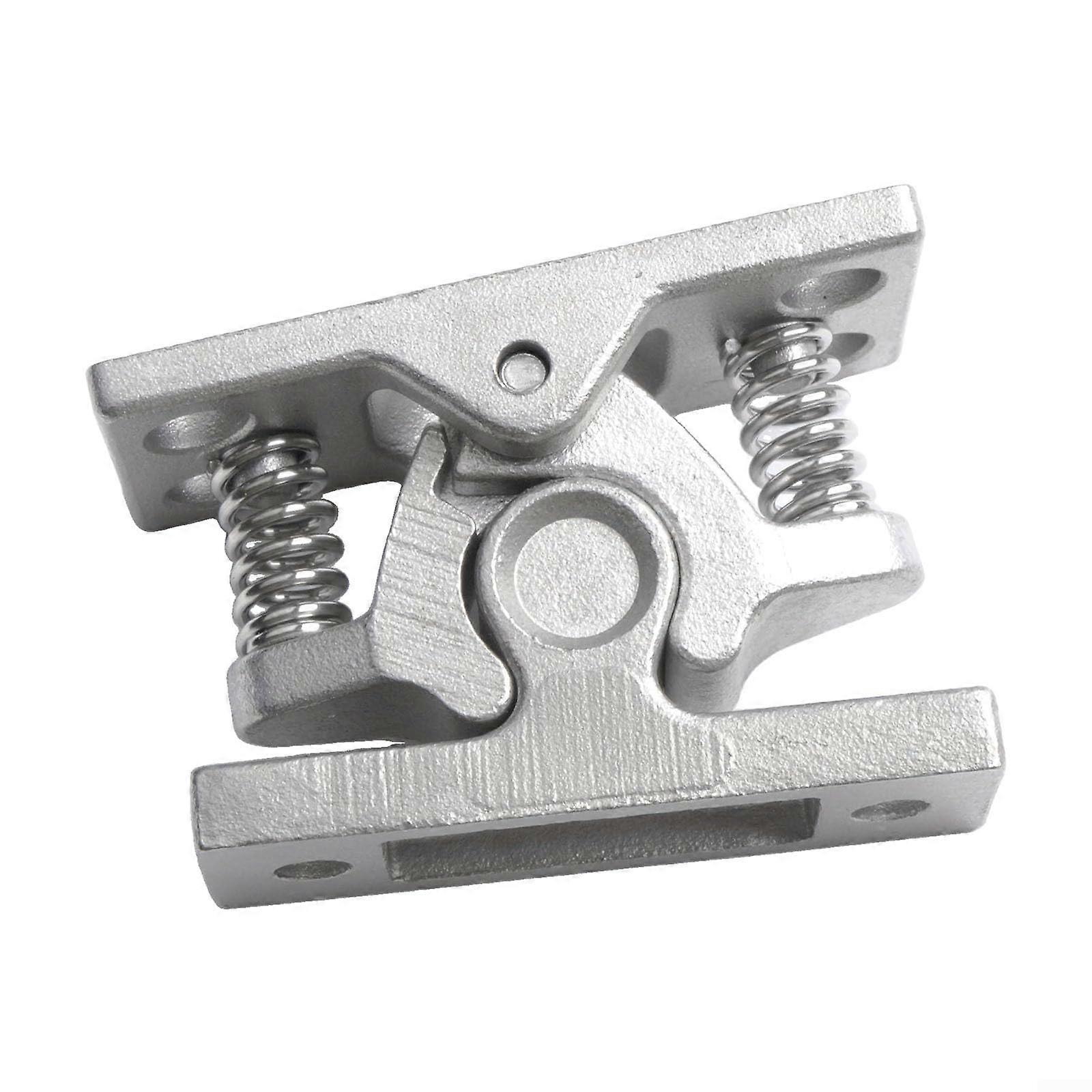 Robust springloaded door stopper with double roller for secure door closure (stainless steel)
