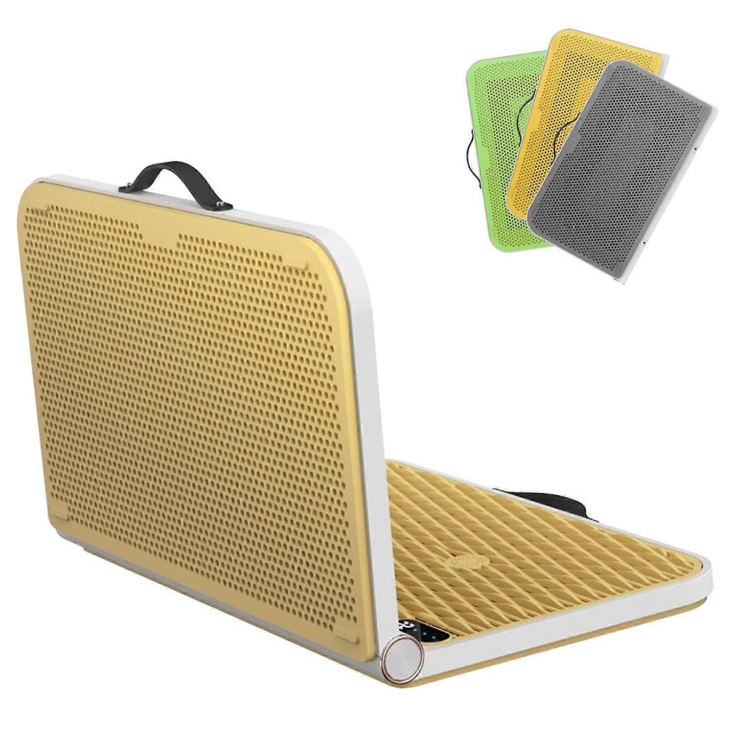 Electric Heating Foot Warmer Multi-Function Heating Mat Under Desk Floor Mat For Office Or Apartment Yellow