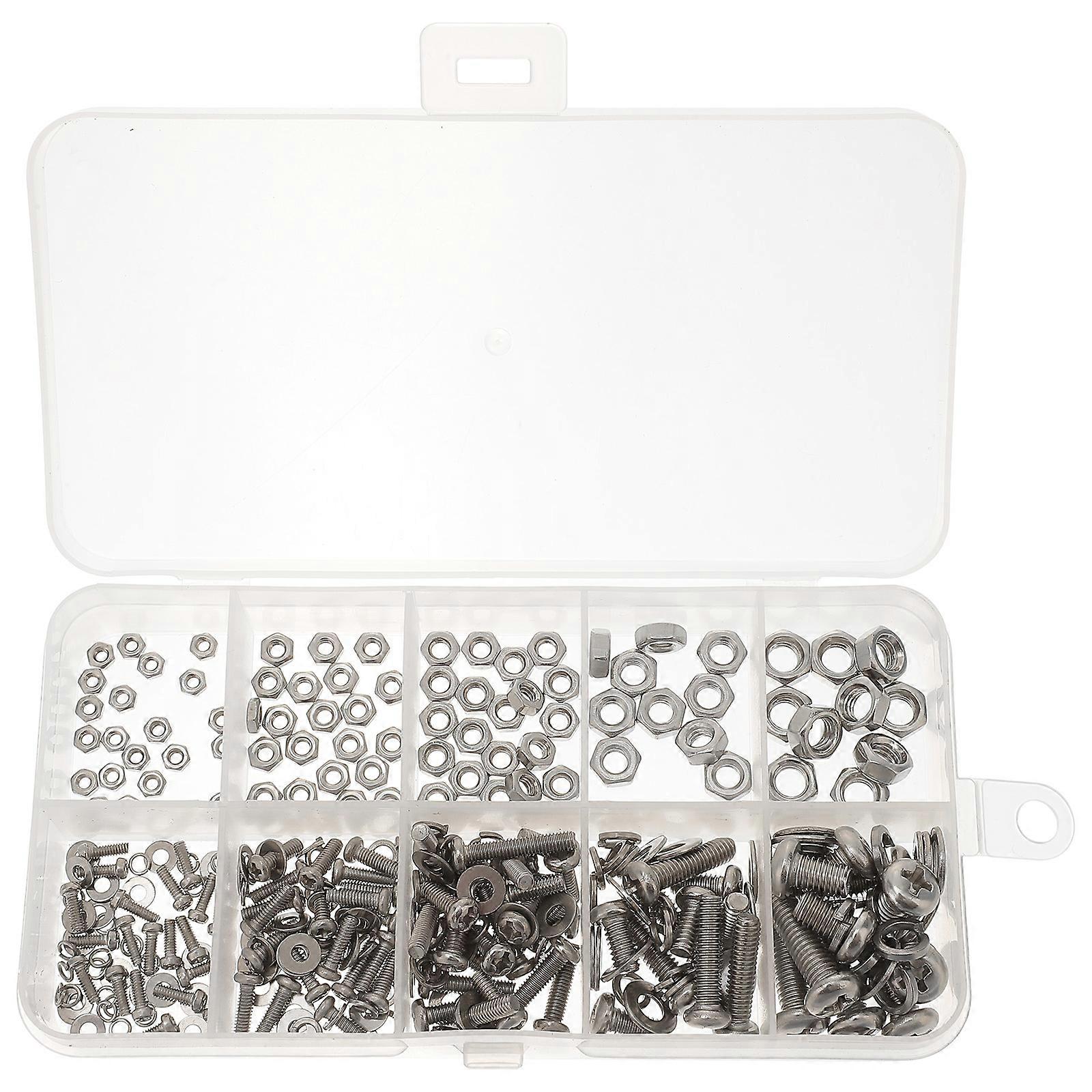 Nut And Bolt Assortment Set Round Head Fastening Metal Washers For Mechanical Equipment 1 Set Anti-Rust Corrosion Resistant