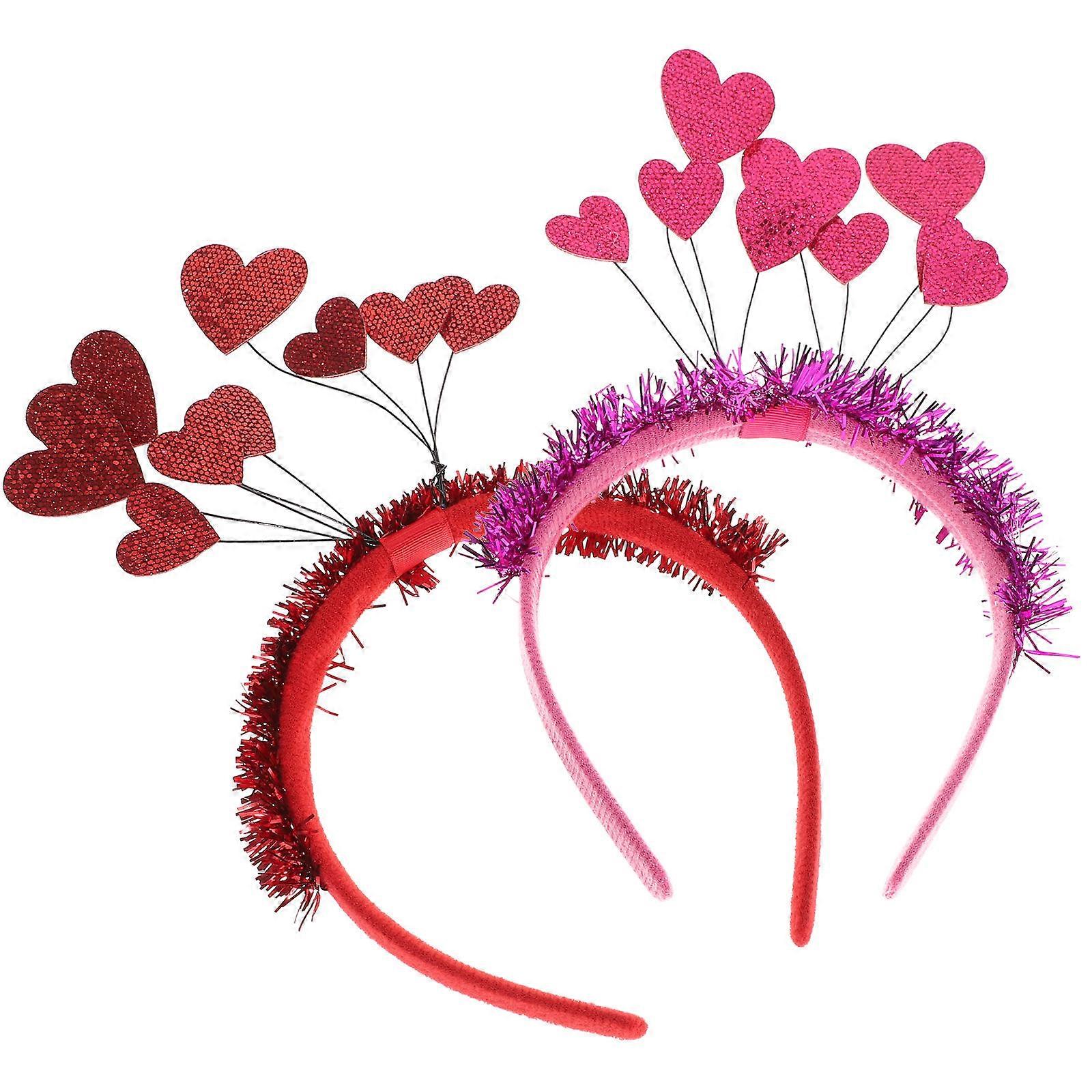 Heart Shaped Headband for Wedding Party Decor Assorted Color Cloth and Plastic Not Easy to Fall Off
