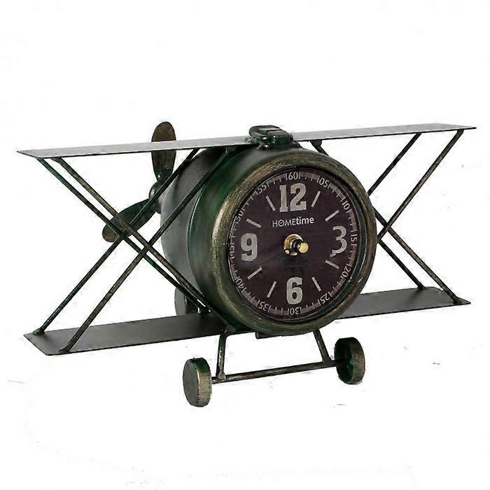 Hometime Metal Mantel Clock - Aeroplane Arabic Dial