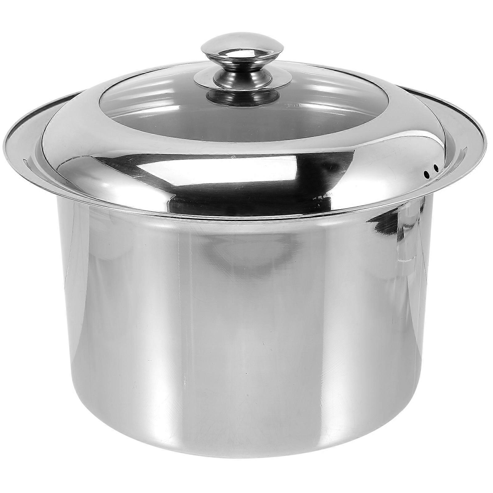 Stainless Steel Durable Spittoon with Lid for Home Use Silver Color