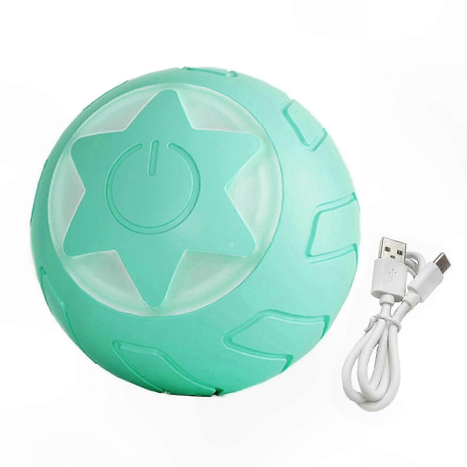 LED Light Interactive Cat Toy Ball with 360 Rotation USB Rechargeable Automatic Play Hunting Simulator for Cats