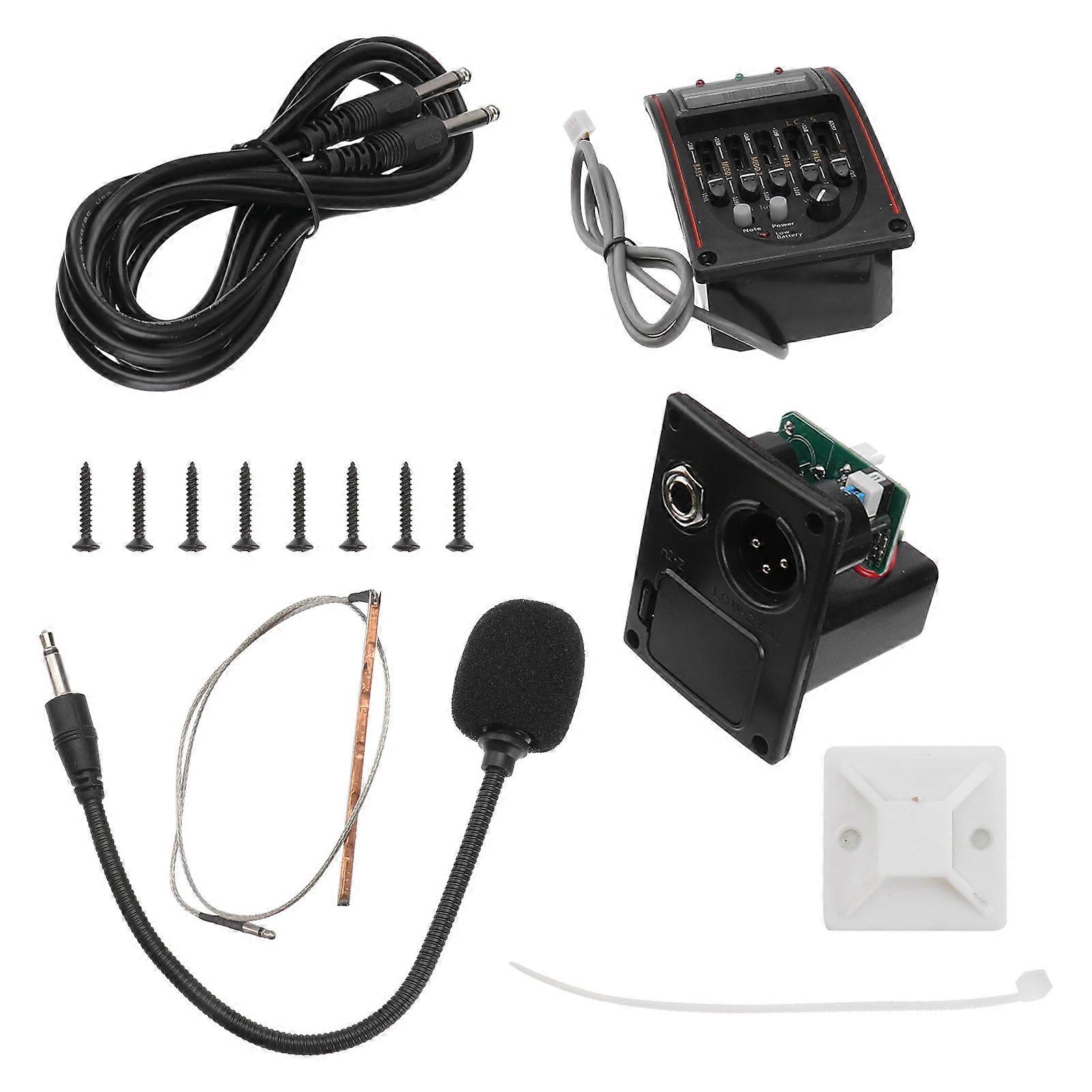 Acoustic Guitar Preamp Equalizer With Microphone Volume Blend Control For Recording 1 Set