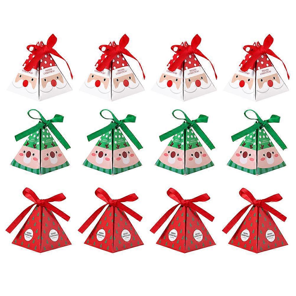 24Pcs Classic Christmas Party Favors Candy Boxes Assorted Color Binding Design Perfect For Family Gatherings And Festival Atmosphere