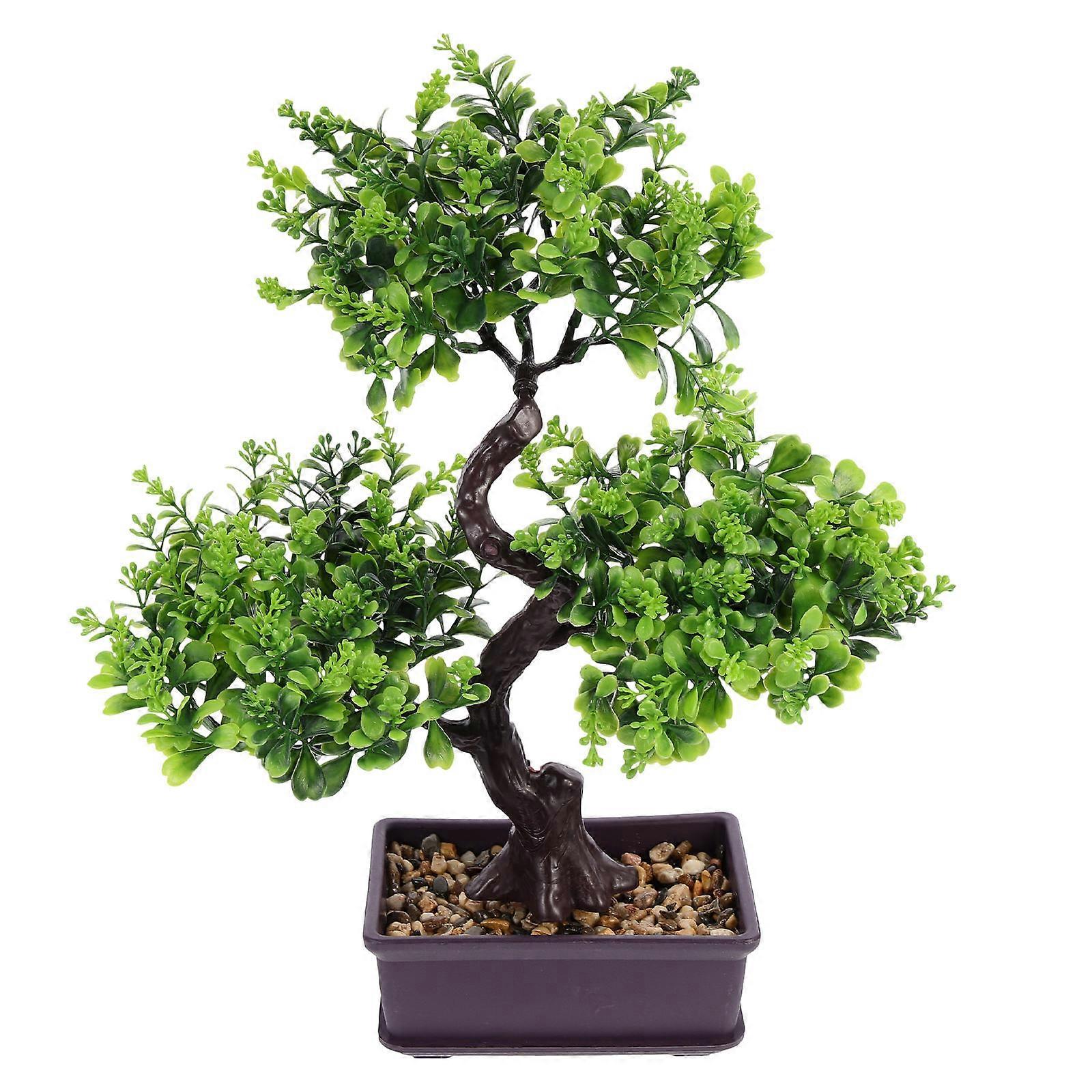 Artificial potted plants, such as faux bonsai trees, are a popular choice for adding a touch of greenery to indoor spaces without the hassle of