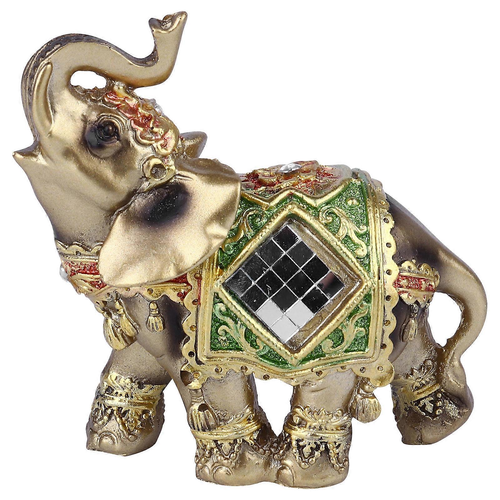 Elephant Statue Sculpture Mini Elephant Figurines For Living Room Office Home Owners 1Pack