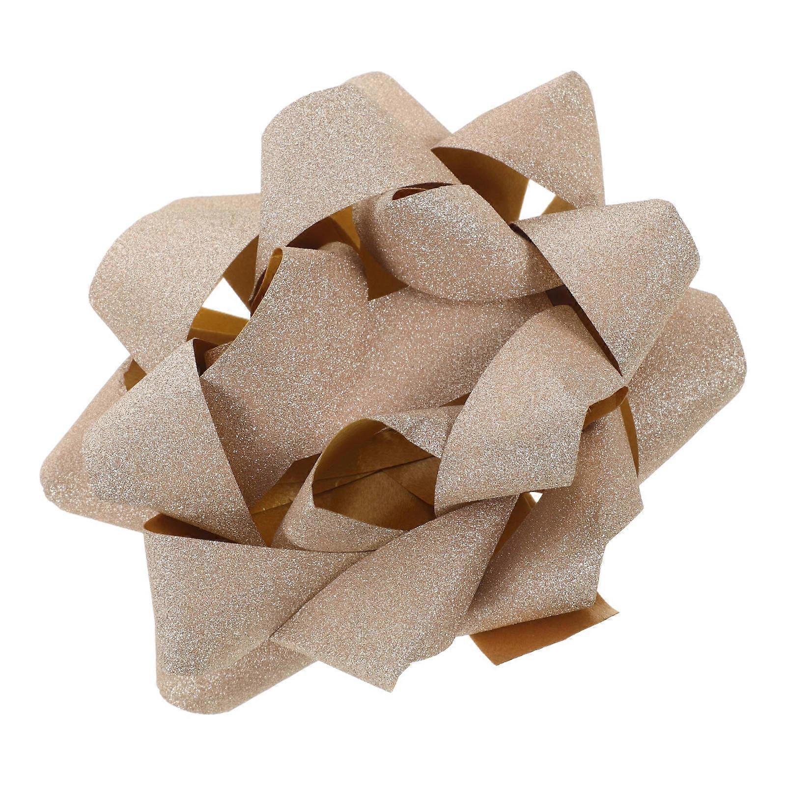 Holiday Wrapping Bow Golden Circular Shape Peel and Stick Gift Wrapping House Decoration 1Pack