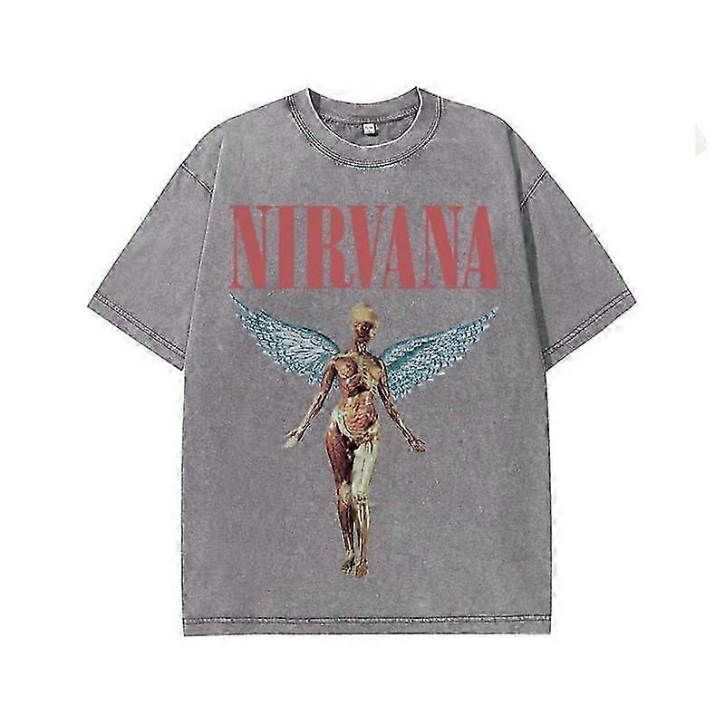 Nirvana Rocks Cobain Cote Retro Loose T-Shirt