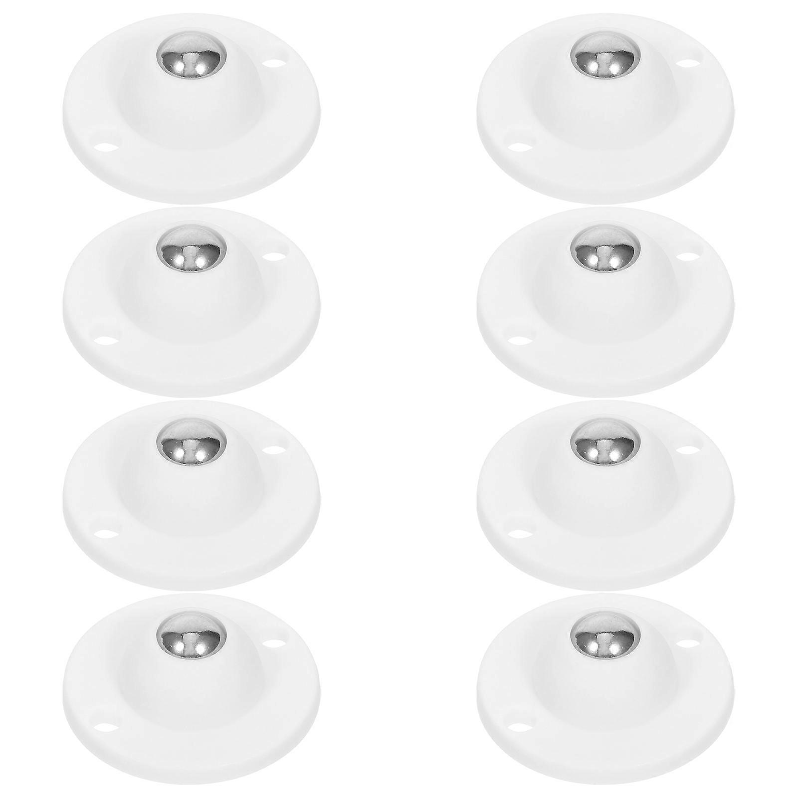 Storage Box Caster Peel Stick Wheels Non-Scratching Round Shape Plastic 8Pcs