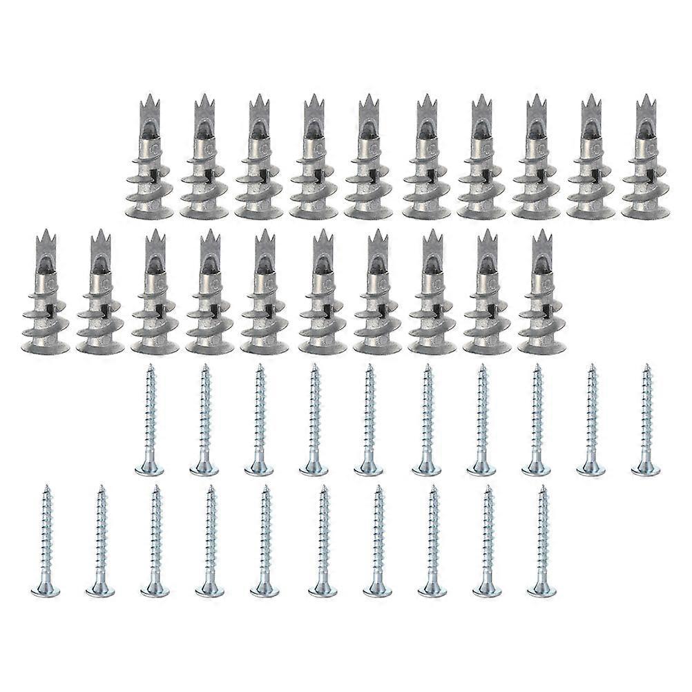 50 Sets Multipurpose Anchor Screws for Wall Installation on Plasterboard – Includes Screws, No Drill Required
