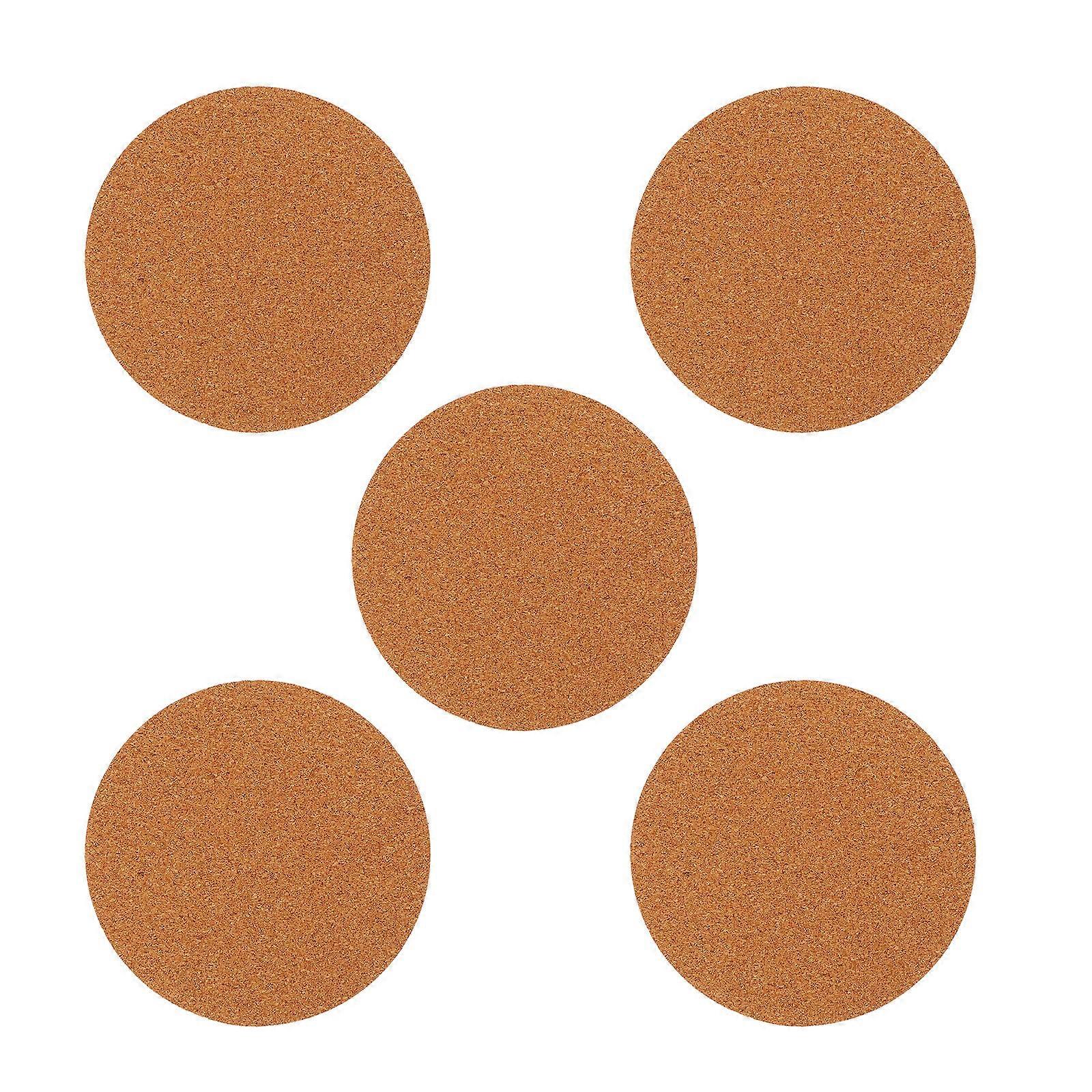 Cork Plant Mat for Plant Use Prevents Water Leaks Chocolate Color 5 Pieces Round Mats