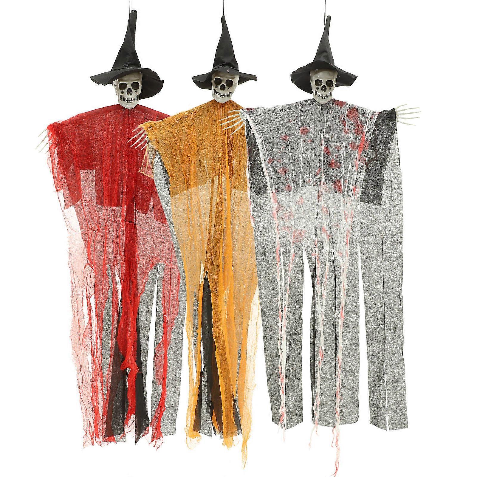 Halloween Hanging Ghost 3Pcs Decorative Props Create Horror Atmosphere Ideal For Event Planners And Party Organizers