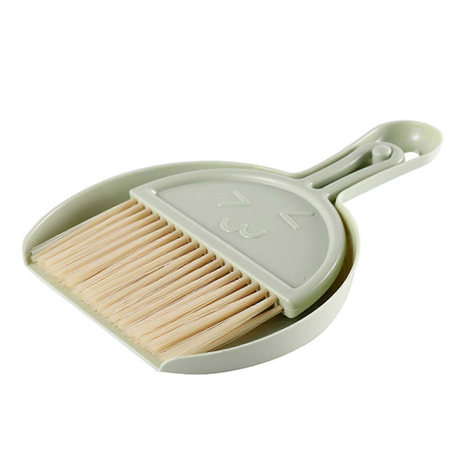 Mini Broom Set For Desktop Cleaning, Small Green Multifunctional Broom And Dustpan For Keyboard And Office Use