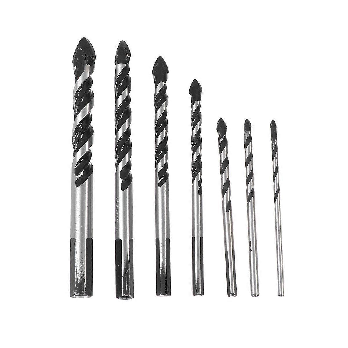 7Pcs Ceramic Tile Brick Glass Drill Bit Set 1 Glass Hole Tools Black