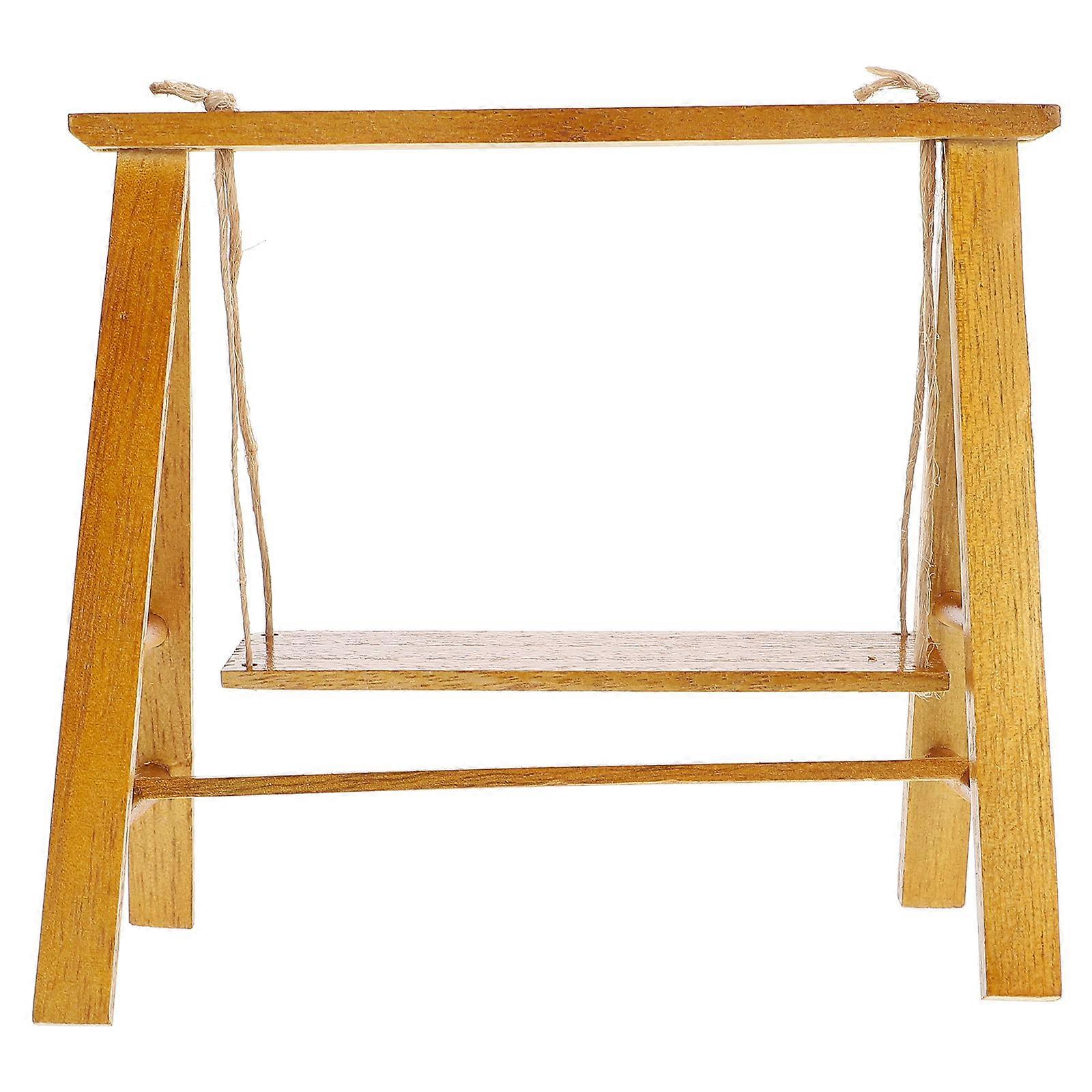Mini House Swing Model For Children And Parents Featuring Light Brown Color And Swing Shape For Decoration 1Pack