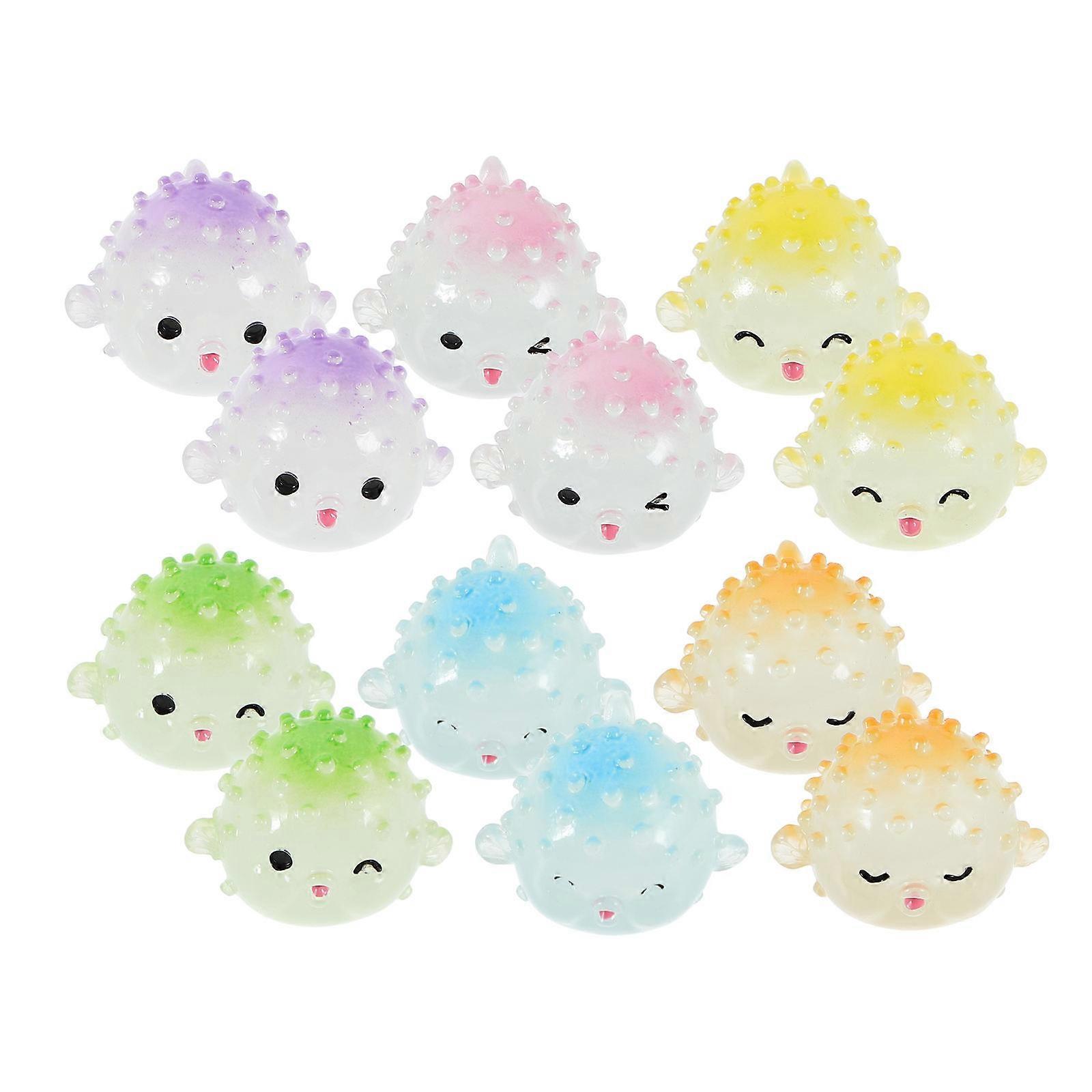 12 Pcs Mini Resin Ocean Animal Figurines – Pufferfish Ornaments for DIY Fish Tanks, Micro Fairy Gardens & Home Decor – Flexible Display for Unique