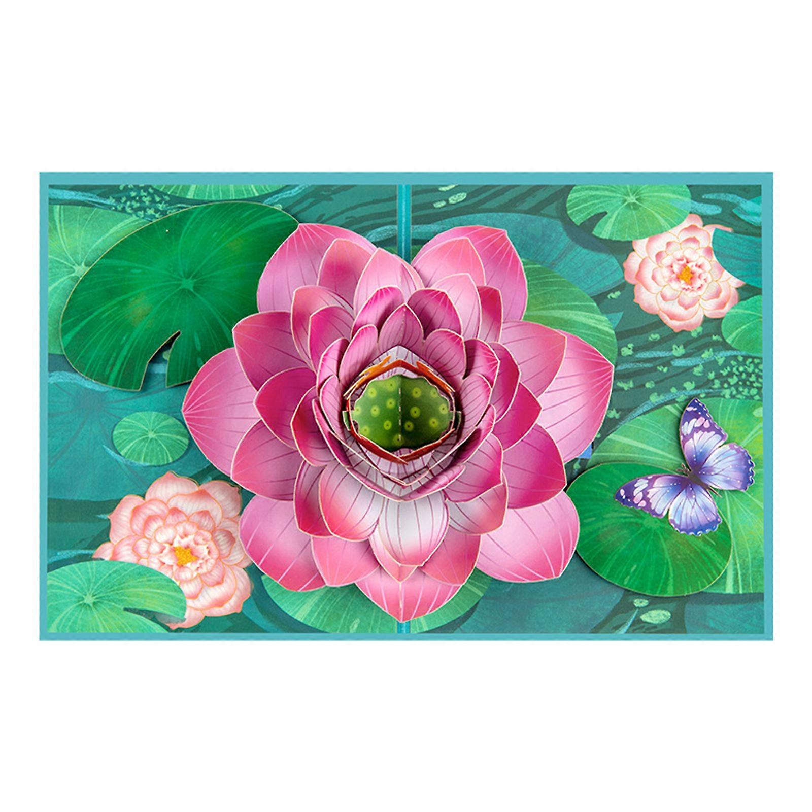 Delicate 3D Flower Foldable Greeting Card Anniversary Card Accessory for Birthdays, Mother's Day & Special Event Multicolor