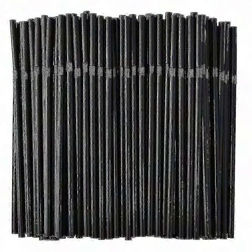 500/200/100pcs フレキシブルベンディブラックドリンクストロープラスチック使い捨てストロードリンク用