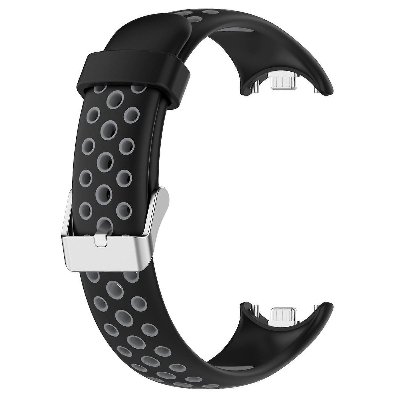Armband Compatible with Xiaomi Mi Band 8 9, Silicone Replacement Strap in Black and Grey, Lightweight and Durable Design