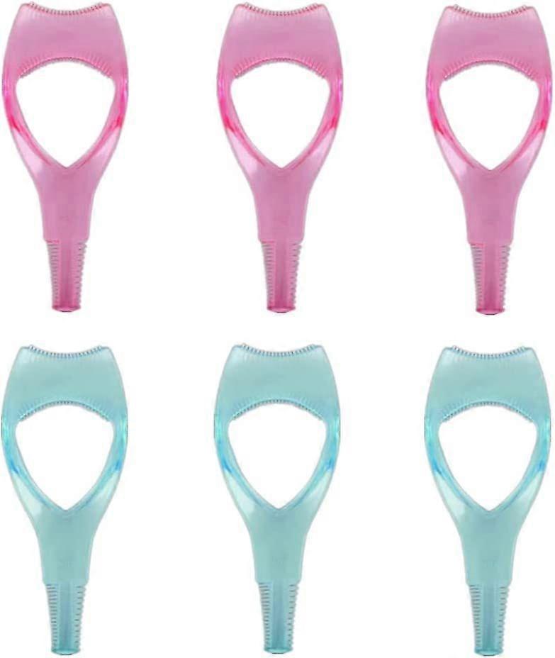 3'ü 1 arada Maskara Kılavuz Aleti - Kirpik Tarağı ve Uygulama Aparatı (Mavi/Pembe, 6 adet)
