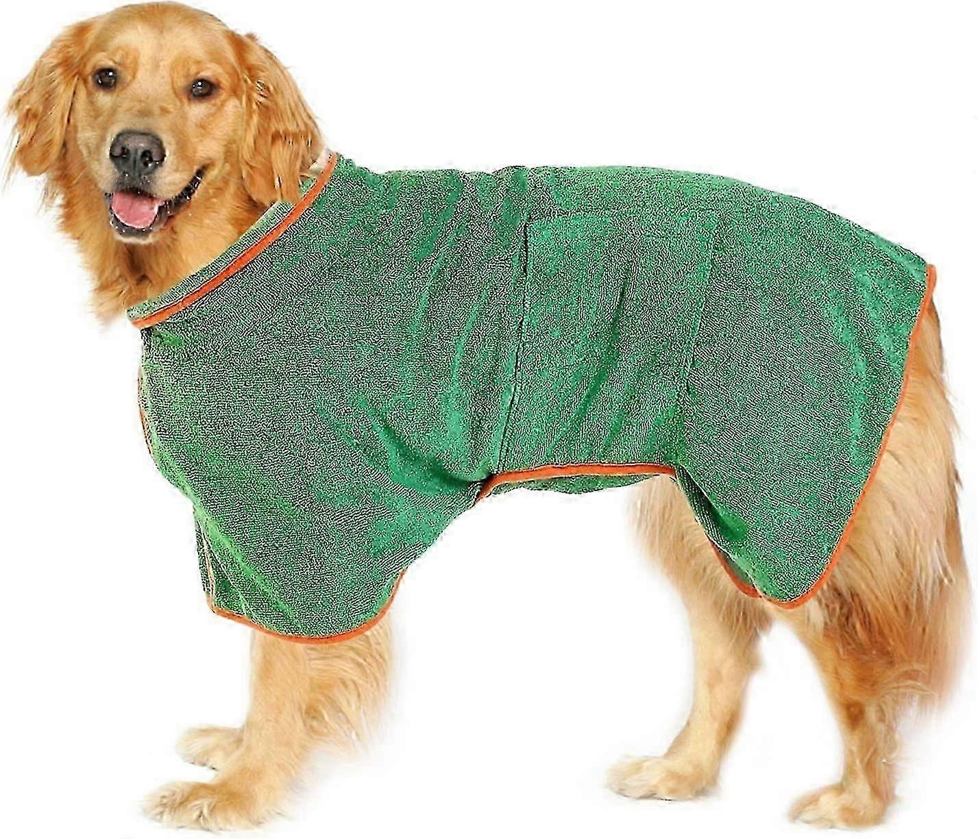 Super Absorbent Bathrobes for Small Medium and Large Dogs & Cats - Quick Drying Green