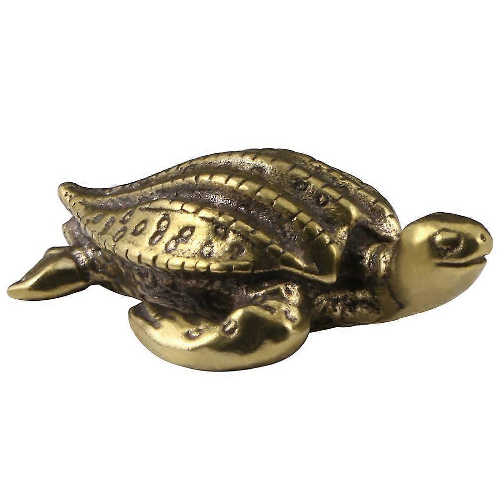 Golden Antique Turtle Statue for Decoration 2Pcs Copper Table Decor