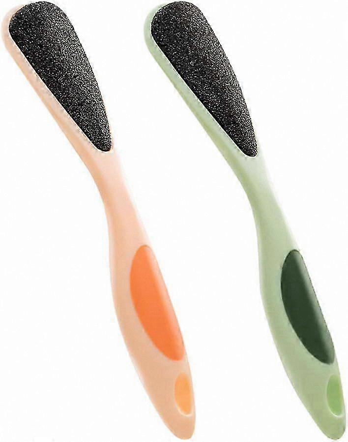 2-Piece Foot Care Kit with Dual-Sided Long Handle Scraper and Pumice Stone for Callus and Dead Skin Removal