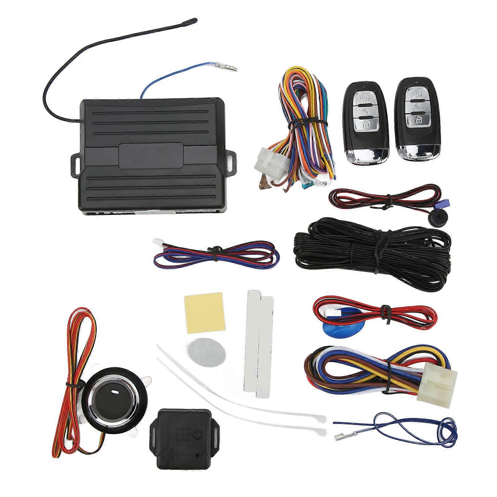 Universal 12V PKE Keyless Entry System with Remote Engine Start Anti Theft Alarm for Cars