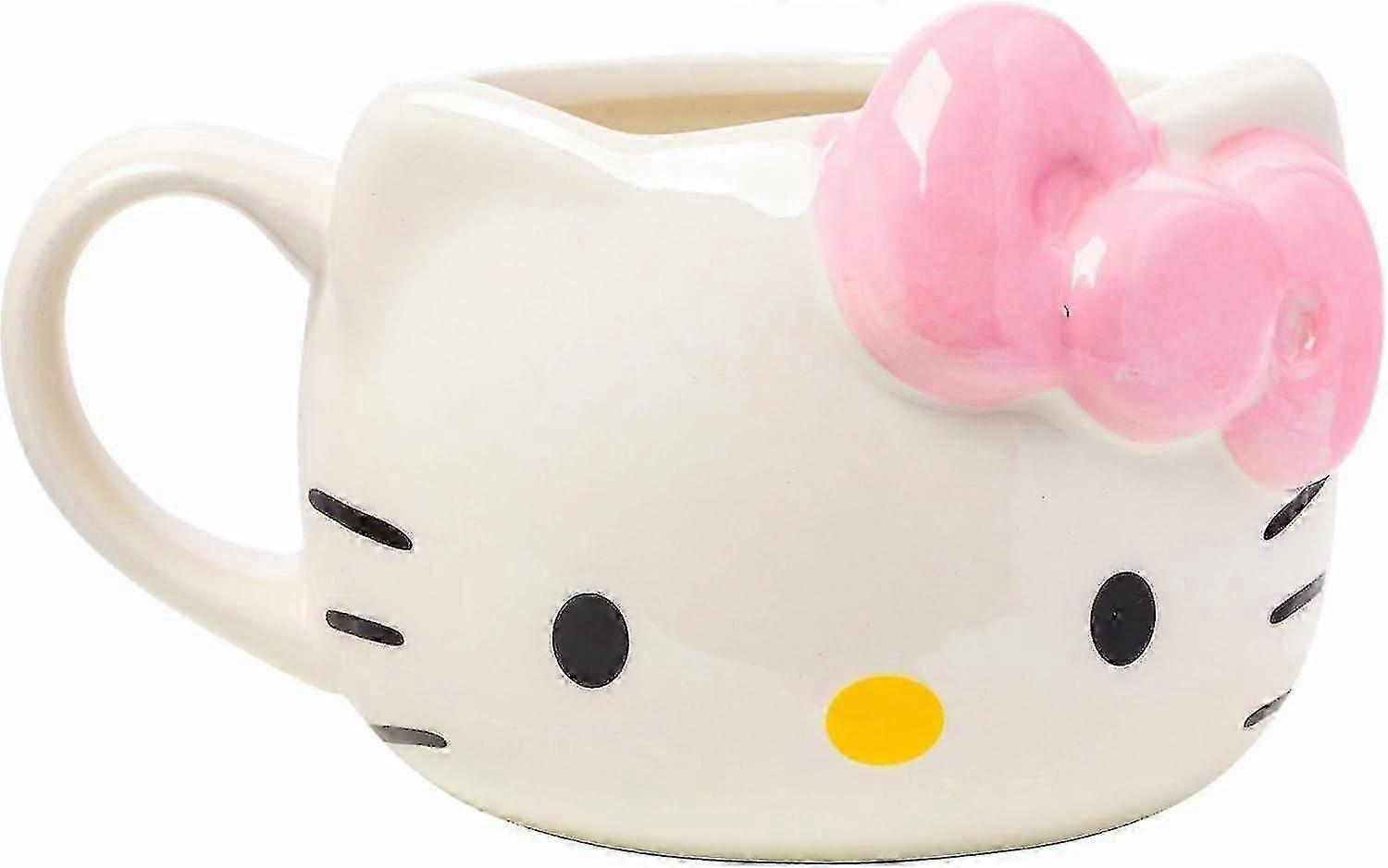 Silver Buffalo Sanrio Pink Bow Ceramic 3d Sculpted Mug, 20 Ounces
