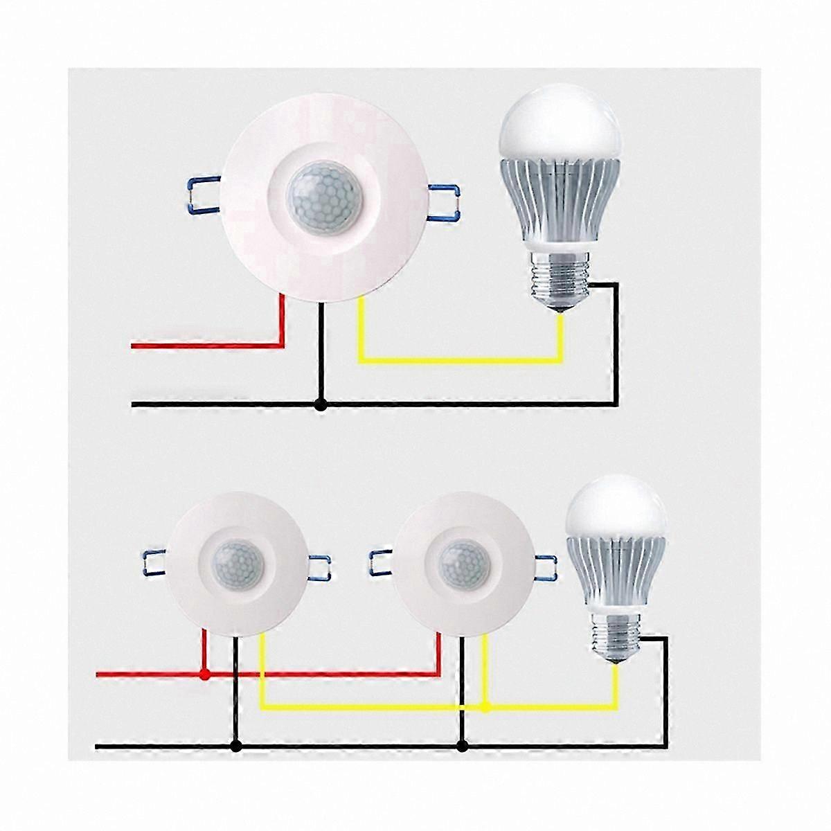 Human Body Sensor Switch for LED Lights and Fans with Delay Function, 220V Three-Wire Household Multifunction Timer Control