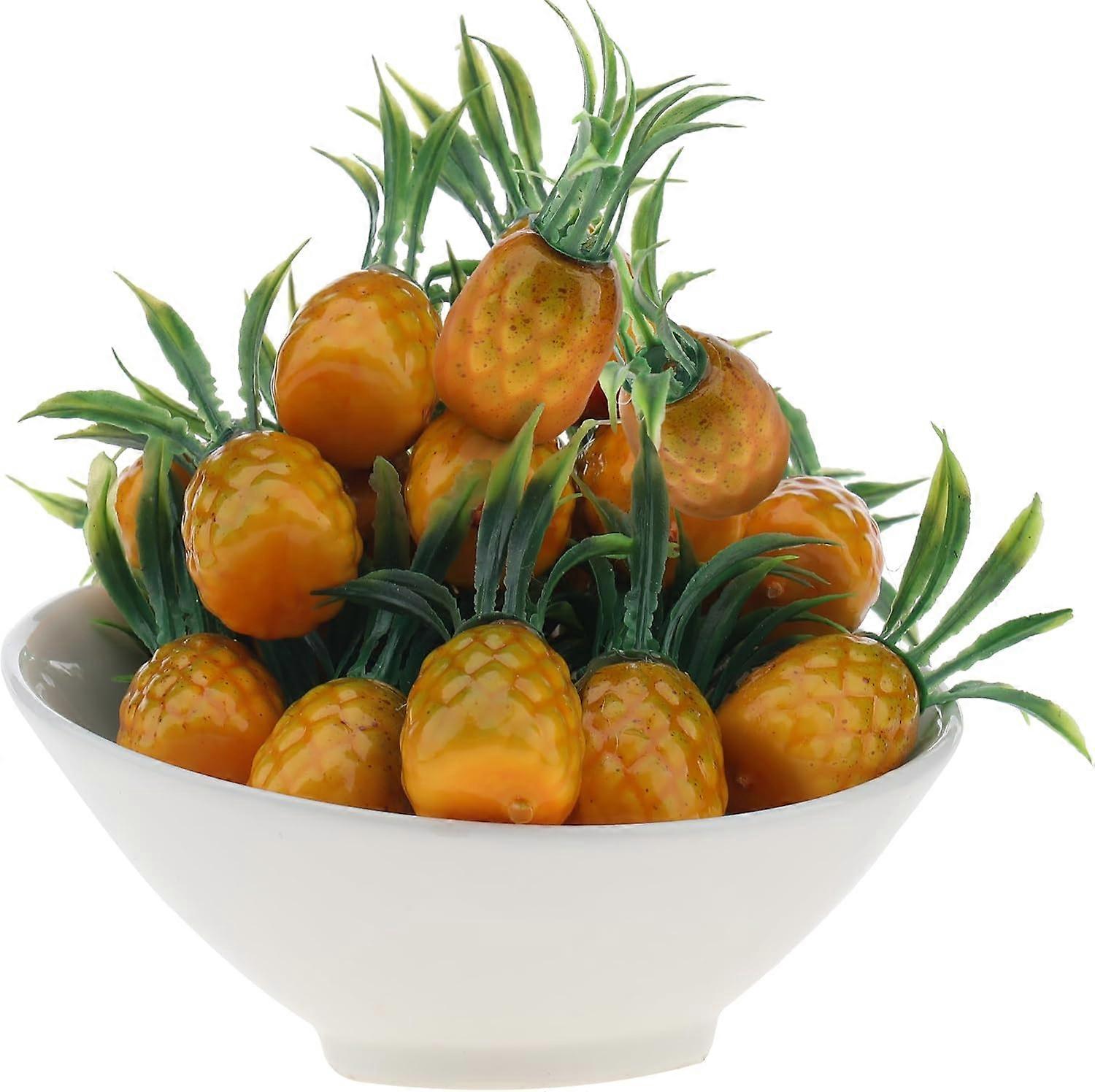 20pcs Decoration Mini Pineapple Realistic Artificial Fruit Model Fake
