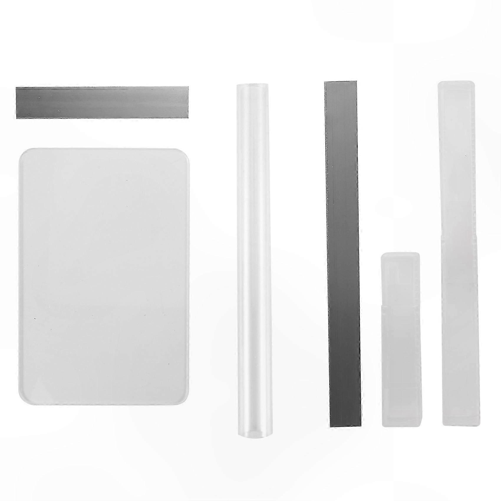 6 Pieces Clear Acrylic Roller Sheets for Polymer Clay Crafting Rectangle Flexible Cutting Boards Non-Stick Tools for Art Projects