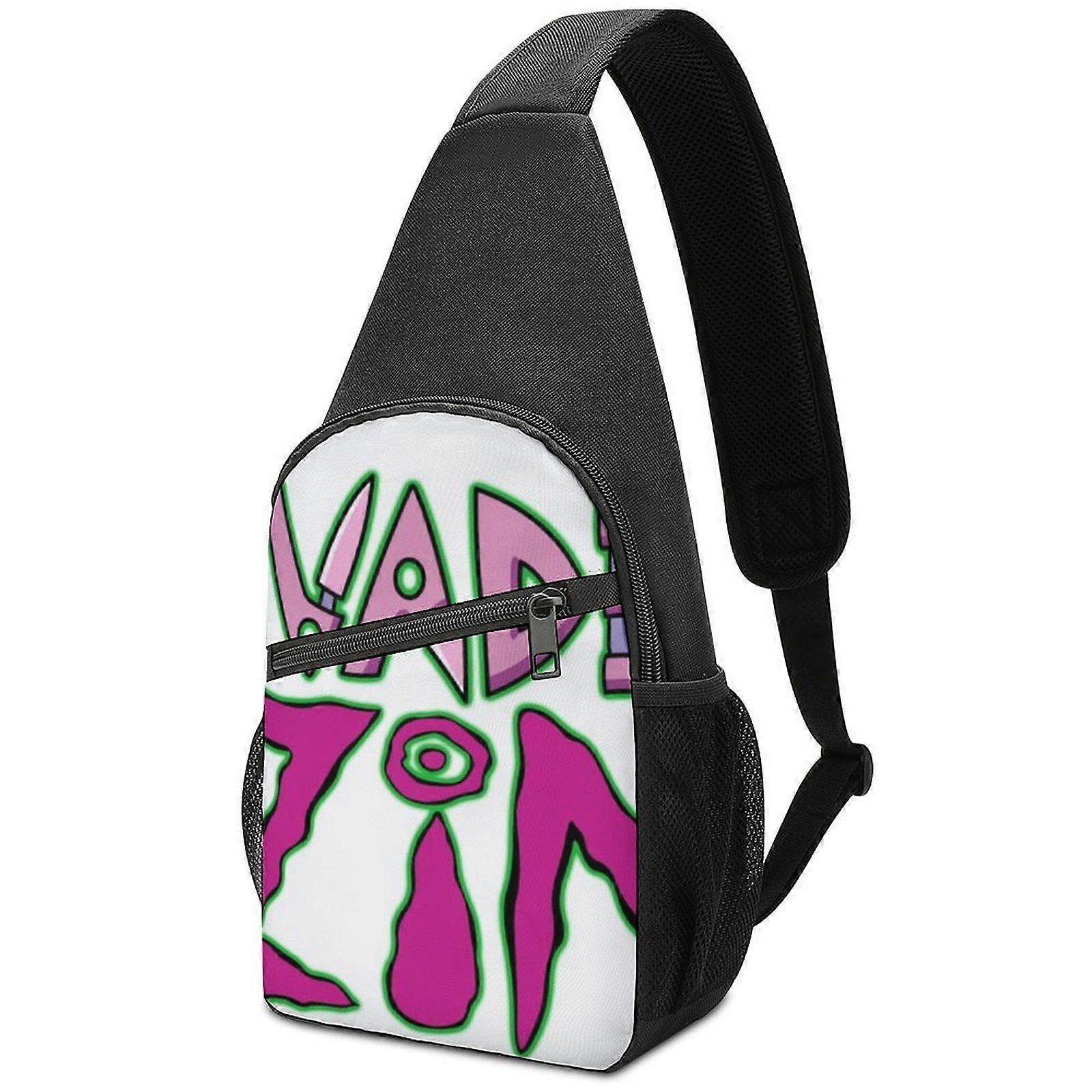 o15173 Invader Zim Durable Oxford Crossbody Bag and Backpack with Detachable Buckle, Secure Key Rope, and Comfortable Sponge Padding p15173