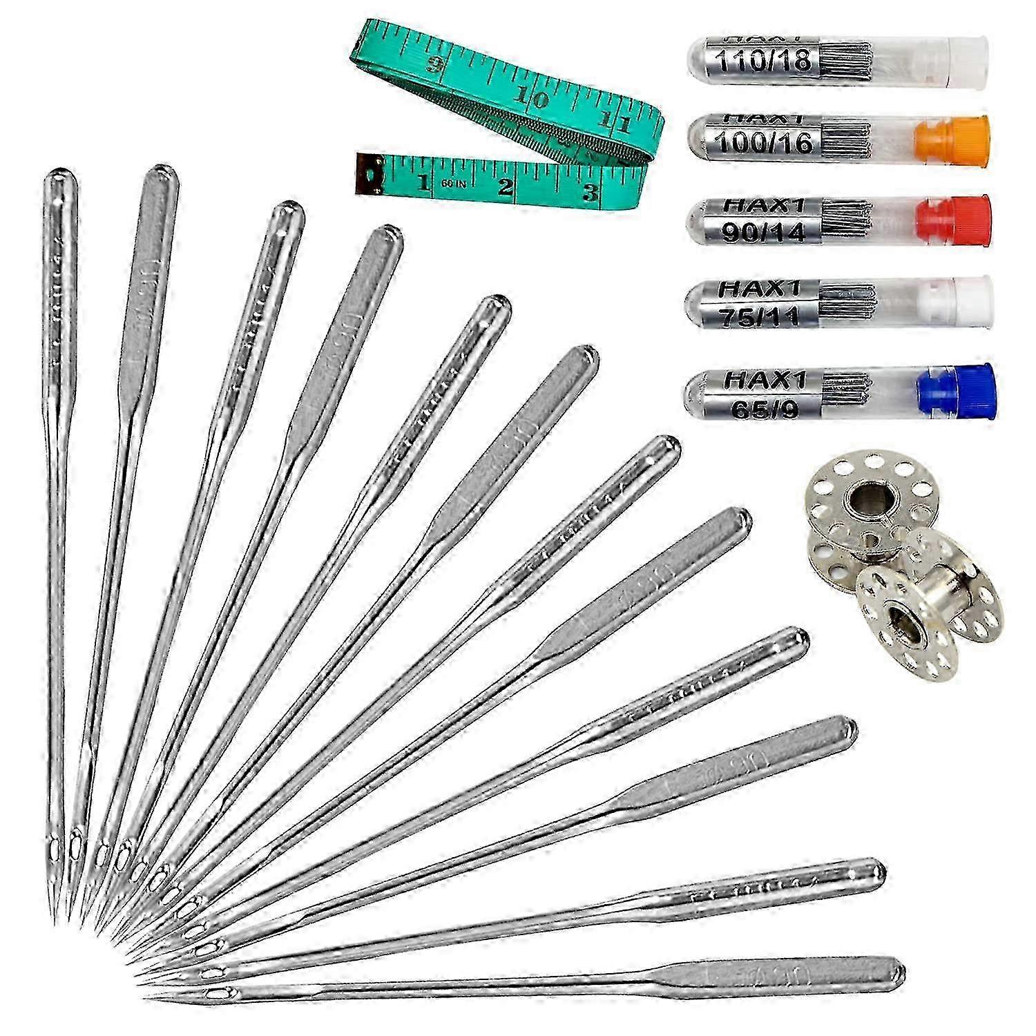 Universal Sewing Machine Needles Set of 50 for Most Home & Industrial Machines