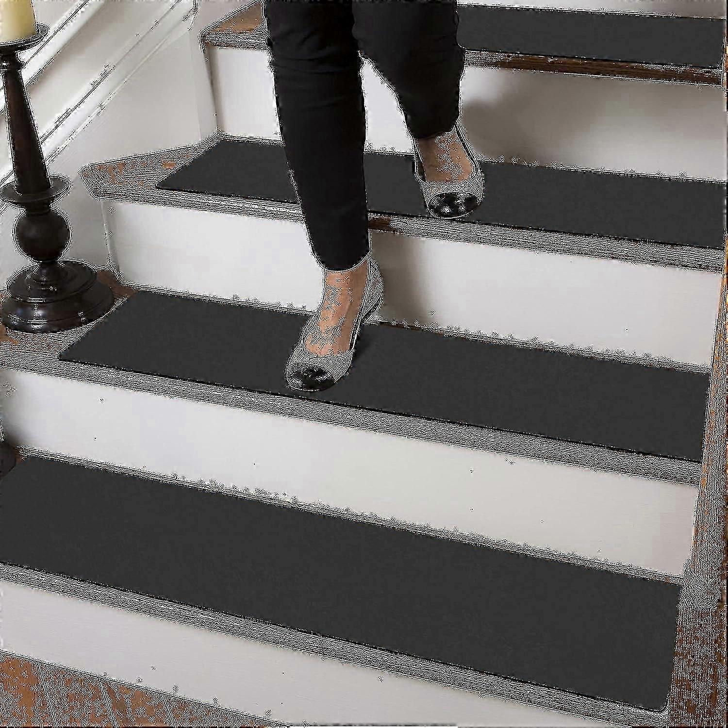 Cliplanyard Carpet Stair Treads, 15pcs Non-slip Rugs with Rubber Backing, 30 ''X8'' Removable and Machine Washable, Indoor Runner Cover Mat Perfect for Pets Kids Elders (04