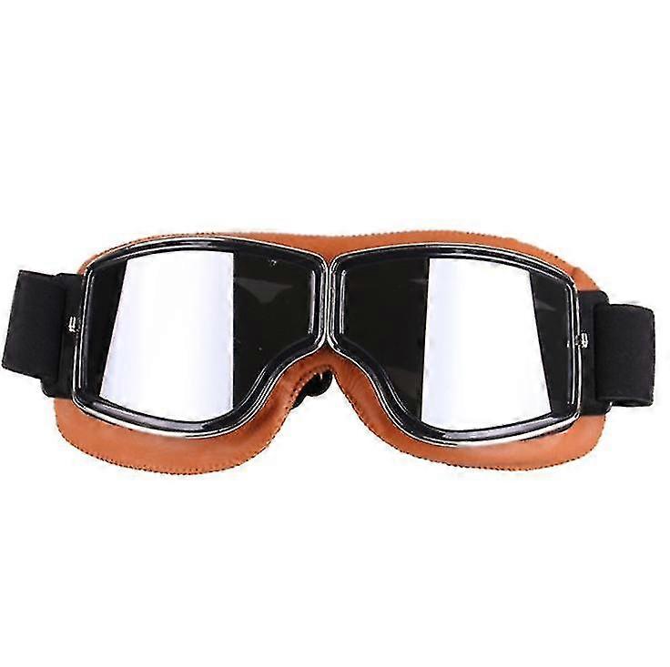 Yellow+silver Retro Style Harley Motorcycle Goggles,outdoor Windpro...