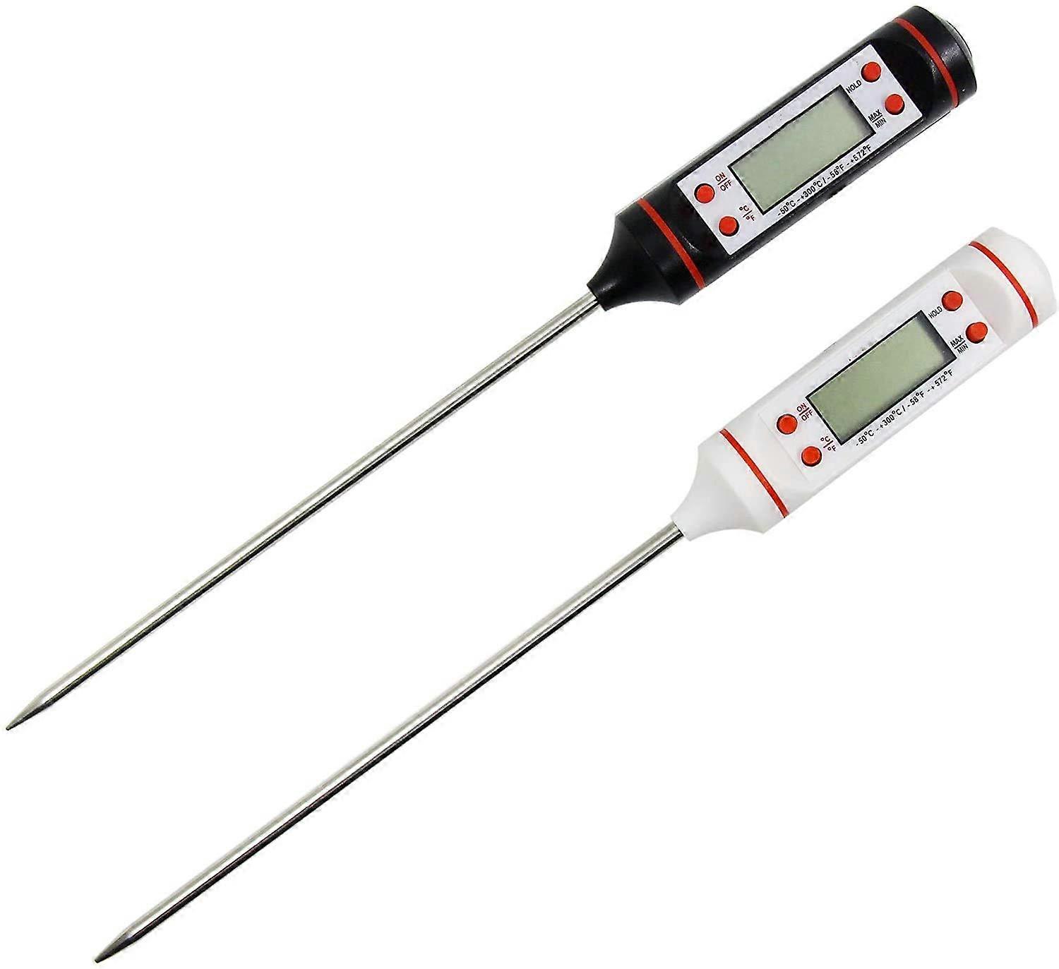 Food Thermometer 2 Pack, LCD Digital Display, Instant Read, Electronic Kitchen Thermometer for Food and Oil