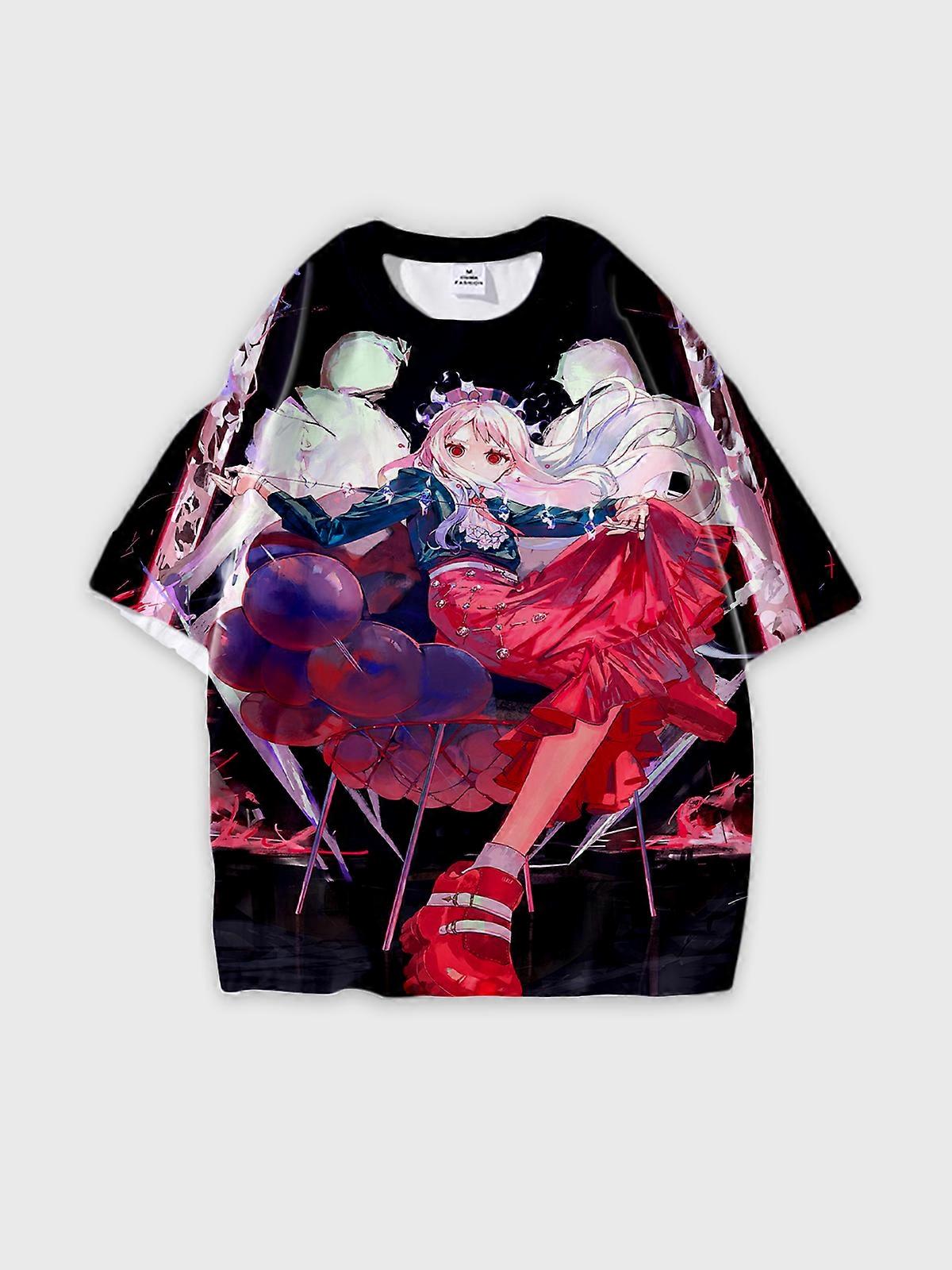 T-Shirt Short Sleeve Round Neck, Summer Casual Loose Graphic Tee, Unisex Pattern U1601