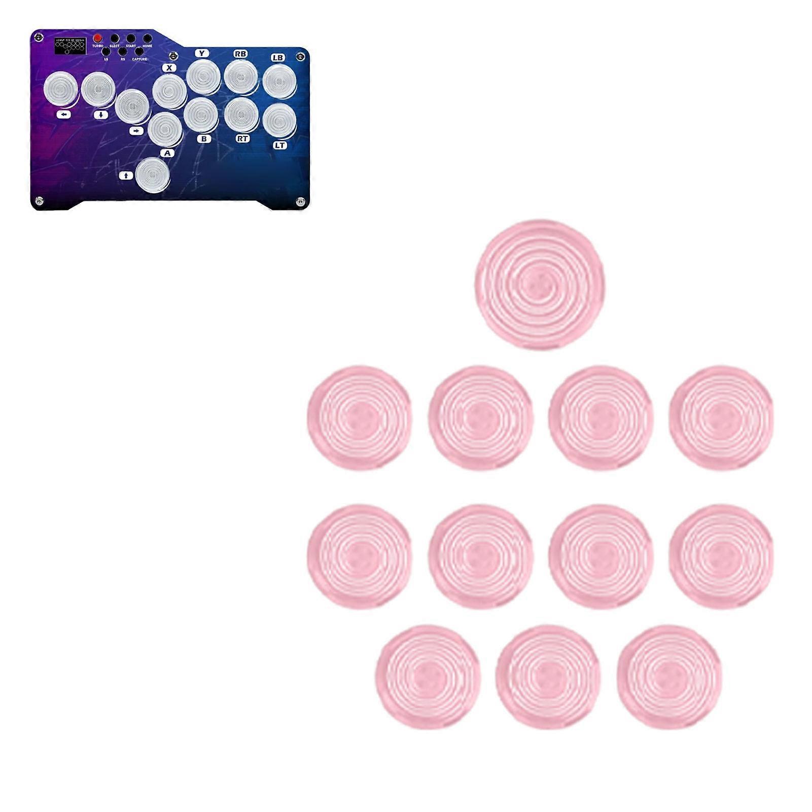12 Stück Arcade Button Abdeckungen 20,2 mm & 25,3 mm mechanisch rosa