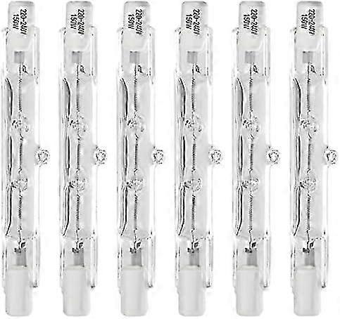 6 Pack 78mm 150W Halogen Bulb,Security Light Bulbs,Linear Halogen Bulbs 78mm R7S Base J Type Double Ended Floodlight Bulb 220-240 Edition 0901