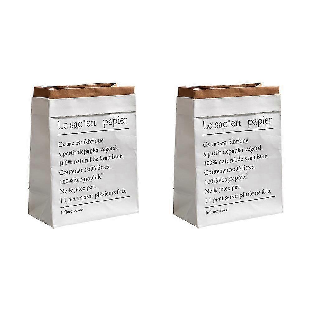 Nordic Style Creative Paper Bag for Storage Use Made of Durable Paperboard White 2Pcsz