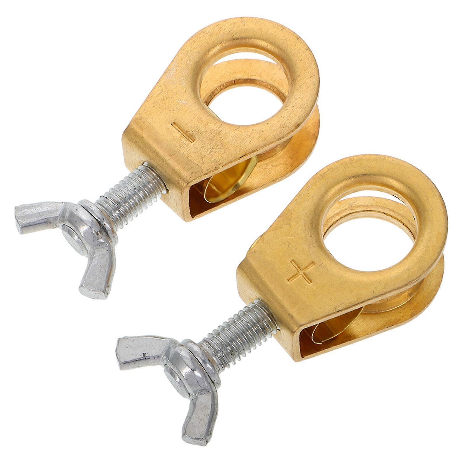 1 Pair Car Copper Battery Cable Ends Connector Top Post Terminals Set for SUV Truck Accessories