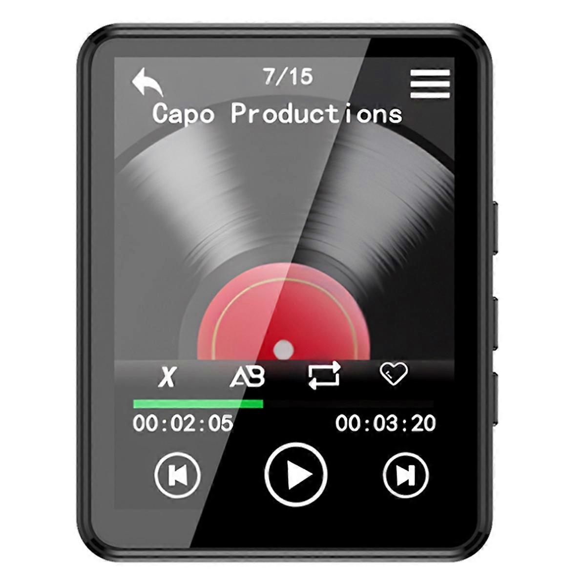 2.4 Inch MP3 Player Support Bluetooth Full Screen Touch HiFi Music Player Built-in Speaker with E-Book /FM/Radio/Video