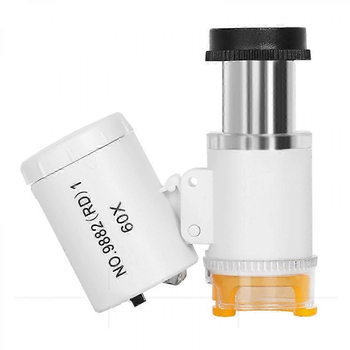 60x Mini Microscope, Mini Microscope Mini Portable For Printing Machinery For Electronics White