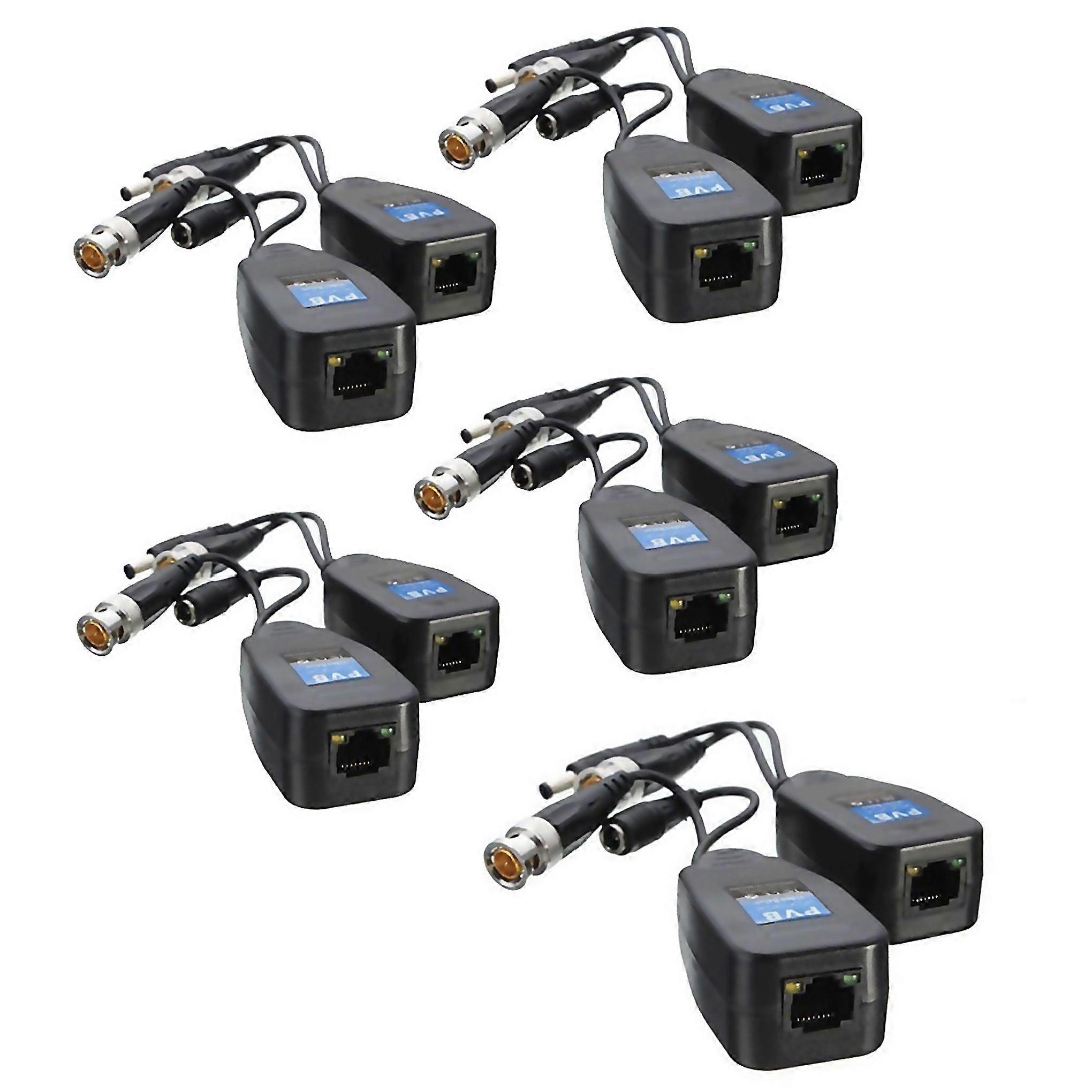 For 5 Pairs Cctv Coax Bnc Video Power Balun Transceiver