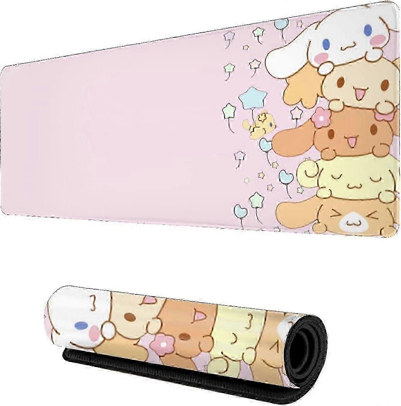 Kawaii Large Pink Mouse Pads with Design Novelty Anime Keyboard Pad Non-Slip