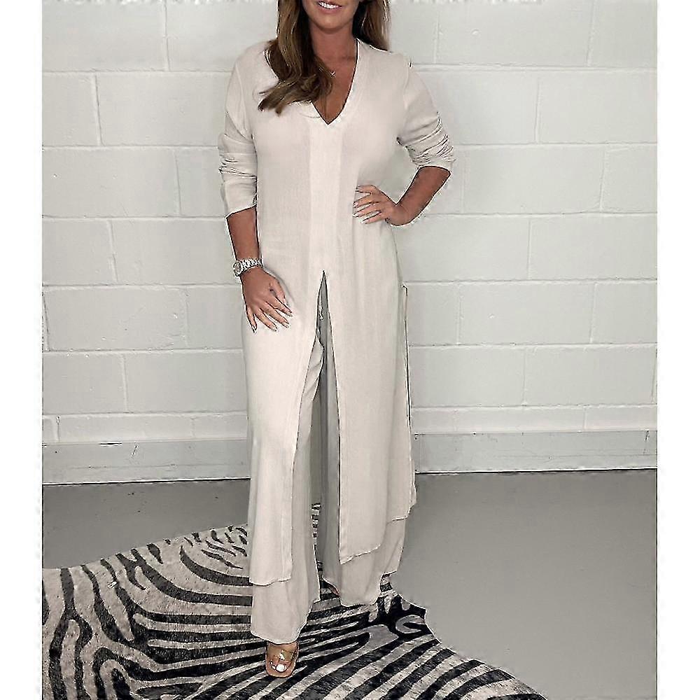 Spring and Autumn Women's Pants Set Long Comfortable Casual Tops Long Pants Two-piece Set 2025