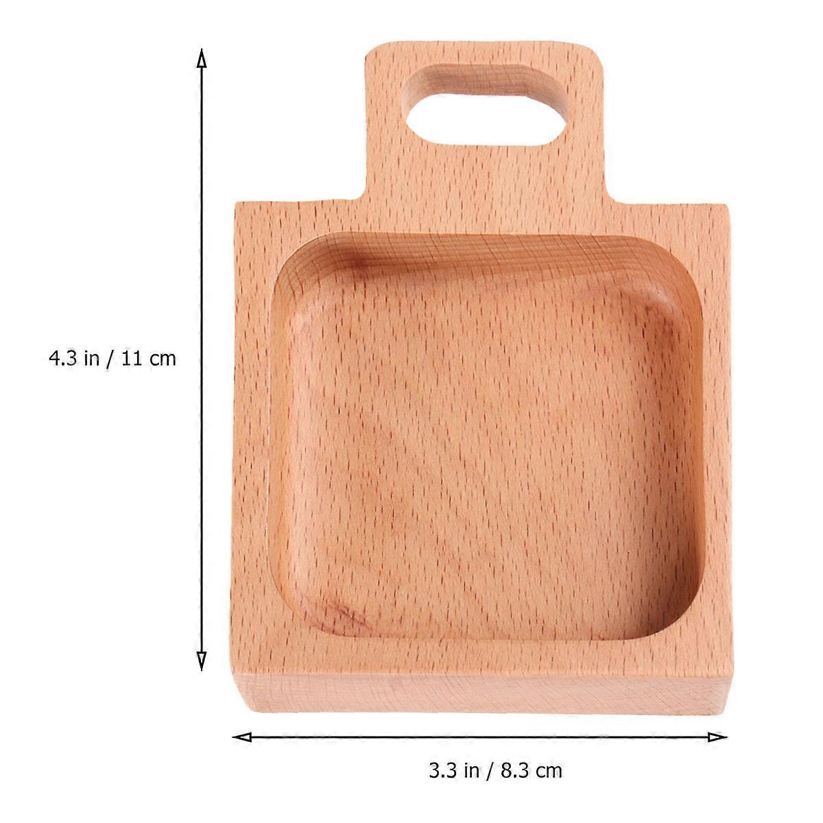 Appetizers Serving Tray for 2Pcs Beech Snack Sauce Dishes Wooden Small Plates
