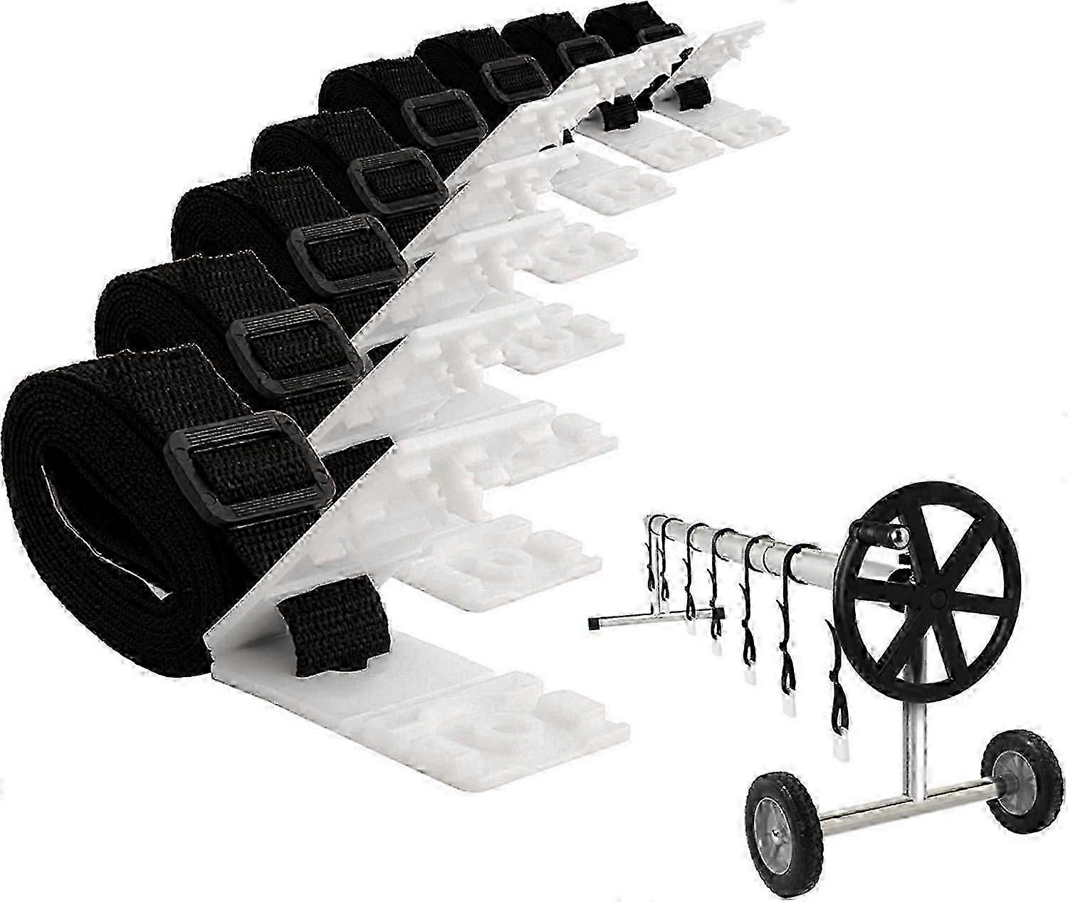 Pool roll straps suitable for 300-570 cm pool covers